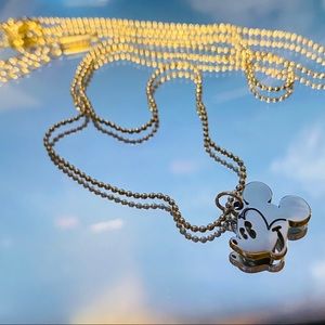 Silver Plated Mickey Necklace Beaded